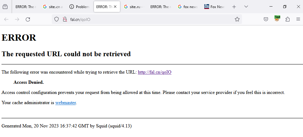 Blocked CN webpage