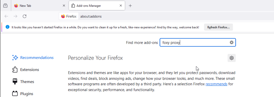 Firefox - Add-ons Manager